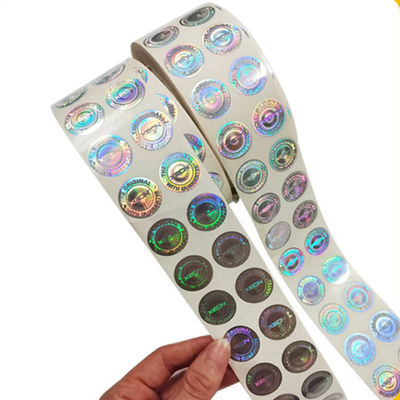 Etykieta na fiolkę z hologramem przeciw podrabianiu Etykieta na fiolkę z hologramem z nadrukiem cyfrowym