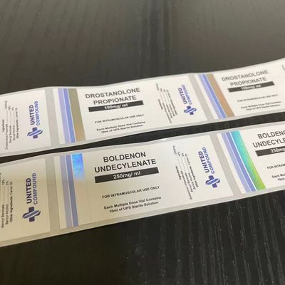 ISO9001 PMS Kolor 26 mm Długość 30 ml Etykiety na butelki z nadrukiem srebrnej folii