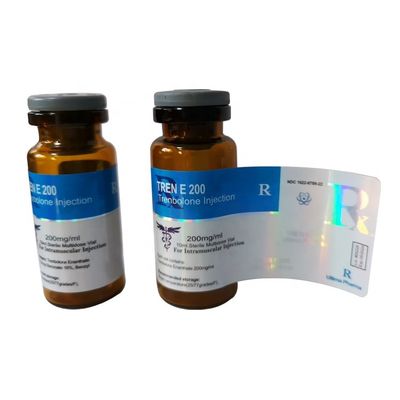Samoprzylepne srebrne błyszczące laminowane 10 ml etykiety na fiolki o szerokości 30 mm