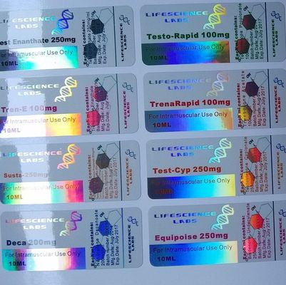 Etykiety na butelki z lekarstwami OEM, naklejki z hologramem zabezpieczającym papier o gramaturze 80 g / m2