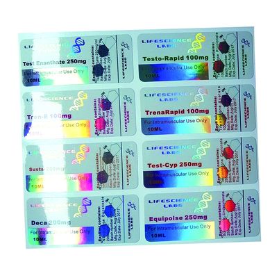 Etykiety na butelki z lekarstwami OEM, naklejki z hologramem zabezpieczającym papier o gramaturze 80 g / m2