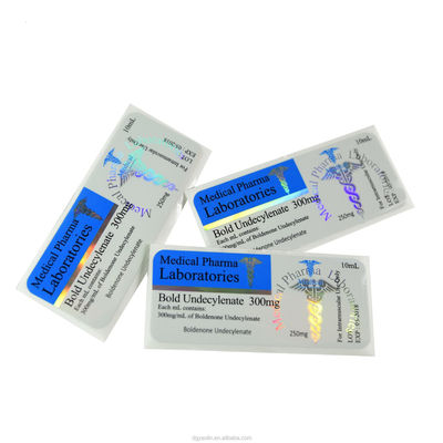 Anty-fałszywe drukowanie 30x84mm Szklane fiolki Etykiety na butelki medyczne Medicine