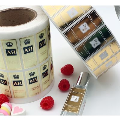 Wykończenie złotą folią 4x6cm PVC Vinyl Sticker na butelkę perfum