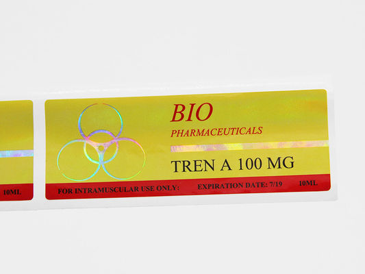 Druk na złotej folii ISO 10 ml Etykiety na fiolki Mocny klej lepki do octanu trenbolonu