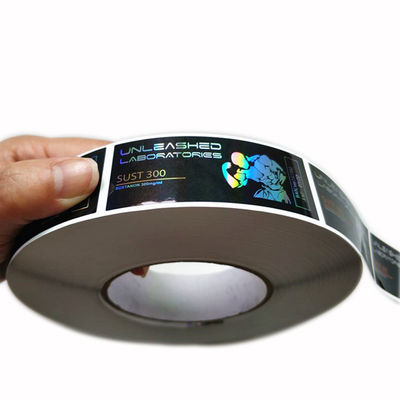 Przezroczyste etykiety na fiolki z lekarstwami PET, wodoodporna etykieta zabezpieczająca z hologramem