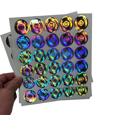 Papier laserowy Holograficzne etykiety zabezpieczające przed sabotażem Wodoodporna hologramowa pieczęć samoprzylepna