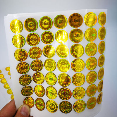 Papier laserowy Holograficzne etykiety zabezpieczające przed sabotażem Wodoodporna hologramowa pieczęć samoprzylepna