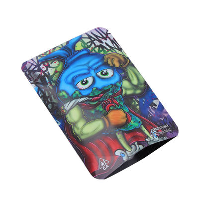 Niestandardowe opakowanie z tworzywa sztucznego odporne na zapach Stand Up Mylar bag do chwastów, pakowanie tabletek Ziplock torby z folii aluminiowej