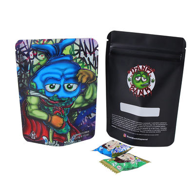 Niestandardowe opakowanie z tworzywa sztucznego odporne na zapach Stand Up Mylar bag do chwastów, pakowanie tabletek Ziplock torby z folii aluminiowej