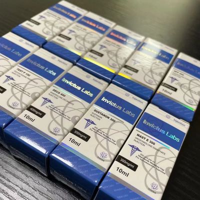 Srebrna folia z hologramem 10 ml 20 ml pudełek sterydowych z błyszczącą jasną folią