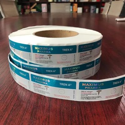 Niestandardowe kolorowe drukowanie Hologram Steriod 3x6 Cm Papierowe etykiety na fiolki laserowe z rolki na 10 ml fiolki do wstrzykiwań
